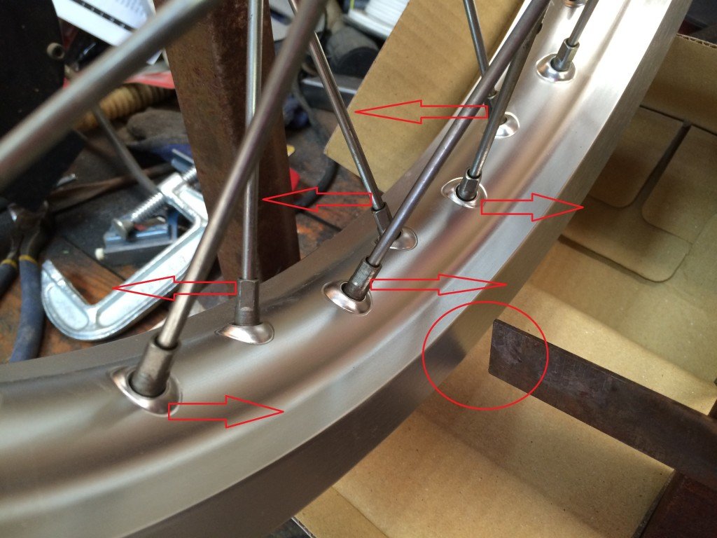 How to replace a broken dual sport motorcycle wheel rim and true mx spokes