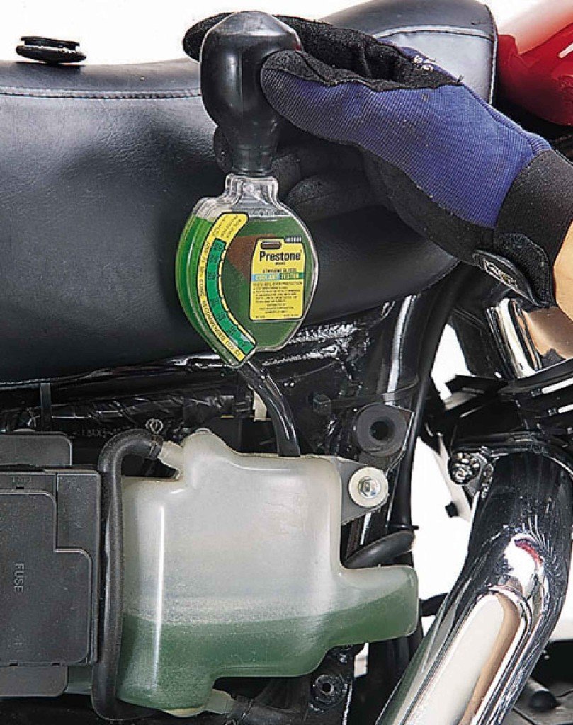 how to test check dual sport motorcycle coolant antifreeze